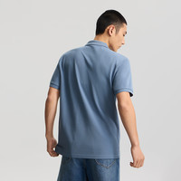  Lee/李 翻领小Logo徽标 男士短袖polo衫 M 蓝灰色