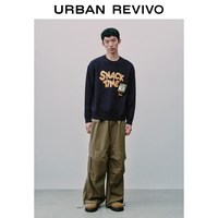 URBAN REVIVO 字母提花立体装饰 男士针织衫