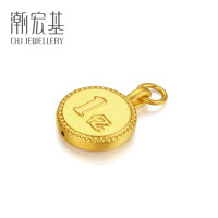潮宏基 黄金吊坠 一亿 小版(双面可戴)
