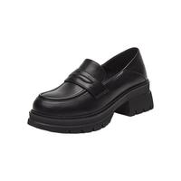 DAPHNE/达芙妮 厚底 女士乐福鞋 黑色 37