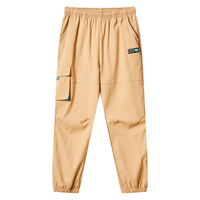 鸿星尔克（ERKE）运动长裤男童休闲裤23年秋季中大童裤潮校园运动裤 暖卡其 150