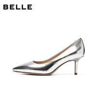 BeLLE/百丽 赵今麦同款 女士高跟鞋 银色 39