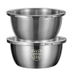LZJV 不锈钢沥水篮 洗菜盆厨房家用 22cm 实盆送漏盆