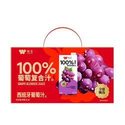 味全 100%葡萄复合汁常温果汁饮料1L*6盒（箱装）送礼聚餐