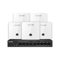 Tenda/腾达 全屋覆盖 WiFi6面板AP套装+9口PoE·AC路由器+5AP