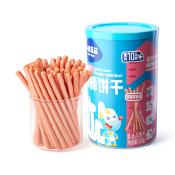 小鹿蓝蓝 婴幼儿棒棒饼干婴儿手指饼干儿童宝宝零食磨牙棒草莓苹果味130g