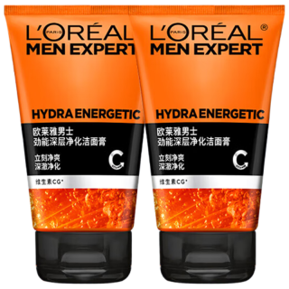 巴黎欧莱雅 欧莱雅男士劲能深层净化洁面膏50ml*2