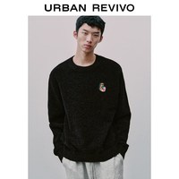  URBAN REVIVO 肌理感小马刺绣 男士针织衫