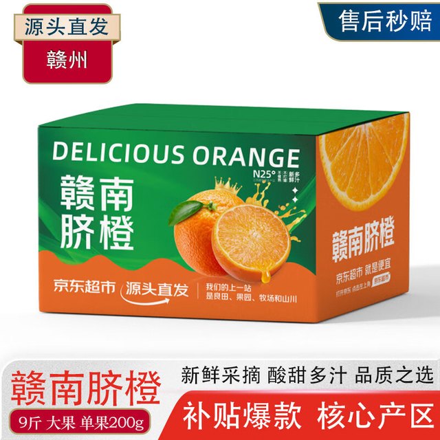 京觅 赣南脐橙 4.5kg 200g/个 新鲜水果