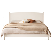 源氏木语实木床奶油风卧室家具双人床简约桦木大板床家用白色大床 实木床Y242B01;1500mm*2000mm