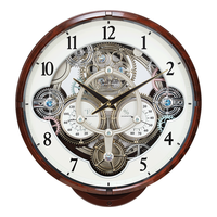 丽声(RHYTHM)时钟客厅静音挂钟创意报时挂表时尚装饰表挂墙41cm 4MH886WU23 41cm带温湿度