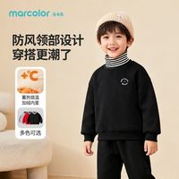百亿补贴：马卡乐 男童加绒卫衣2025新款冬儿童高领加厚上衣小童一体绒假两件