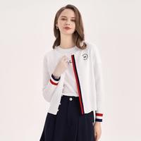 ELLE Active 华夫格曲珠外套撞色舒适透气开衫外套女