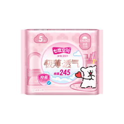 七度空间 卫生巾少女薄纯棉卫生巾日用夜用组 极薄245mm5片