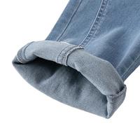 戴维贝拉(DAVE&BELLA)女童牛仔裤休闲儿童喇叭裤洋气小女孩长裤春装中大童裤子 牛仔蓝 160cm(身高150-160cm)