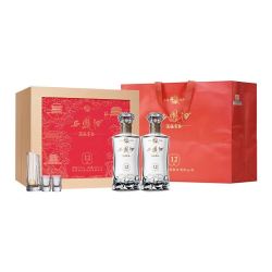 西凤酒 12年酒海窖龄 凤香型白酒 52度 500ml*2瓶 新春礼盒装 赠酒具+礼袋