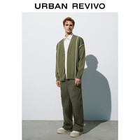  URBAN REVIVO 撞色边 男士针织开衫