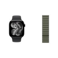  Apple/苹果 智能手表+GPS款+铝金属表壳+黑色运动型表带+鼠尾草磁力表带S/M