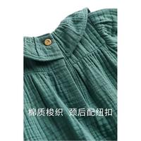 H&M童装女婴幼童宝宝连衣裙2024春季舒适柔软棉质短裙1197195 灰绿色 80/48