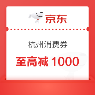 13日20点、全国可用：京东 杭州消费券 9折/95折券 至高可减1000元