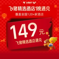 补贴！飞猪精选120+家酒店通兑-至高可抵199元-春节可用