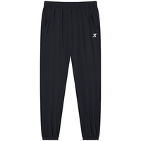 特步（XTEP）儿童童装男女童大童百搭舒适休闲梭织长裤 纯正黑 150cm