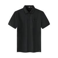 七匹狼【液氨面料】短袖T恤男夏季罗马布翻领polo不易变形凉爽透气男装 165/84A/M 001(黑色)