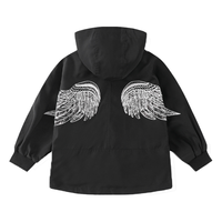  ABCKIDS 后背翅膀图案 儿童棉服  黑色-24年升级版 170