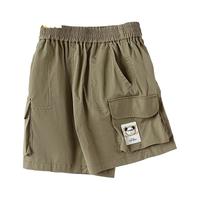 巴拉巴拉童装儿童短裤男童宽松工装裤子夏休闲中裤凉感抑菌松紧腰 深卡其-凉感抗菌-50703 100cm