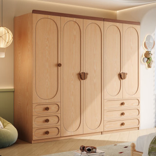 国家补贴：臻享家 全实木 FAS级橡木衣柜 0.8米两门 2.0米高