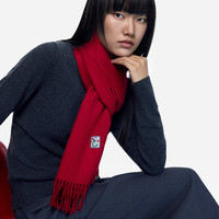 鄂尔多斯 ERDOS 女士羊绒单层水纹装饰流苏围巾披肩 10169084472417 170cmX35cm