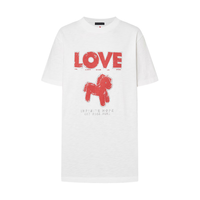  MO&Co./摩安珂 斑驳印花烫钻 女士短袖T恤 云白色 XS /155