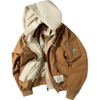 MOOSE KNUCKLES 男士假两件连帽休闲外套 浅灰褐 L