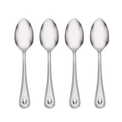 Lenox 1810不锈钢餐勺4件套 镜面抛光 可用洗碗机 法式珍珠系列