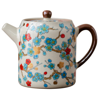 景盏 景德镇工艺 汝窑金梅直身壶 160ml