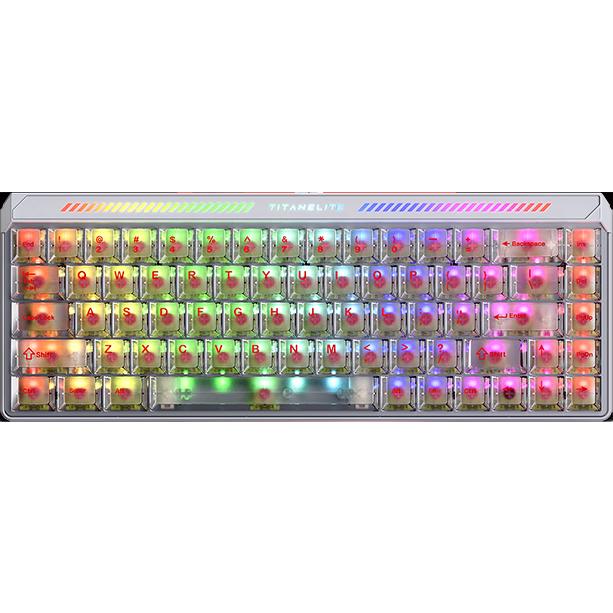 美加狮 TITAN68 Turbo 0.001ms磁轴 RT技术 皓月白 RGB 68键键盘