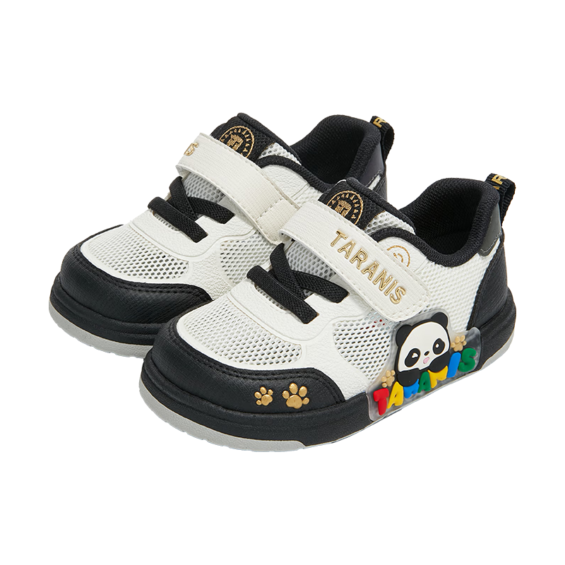  TARANIS/泰兰尼斯 防滑耐磨 儿童学步鞋 白/黑 25 内长16.0适合脚长14.8~15.2