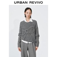 URBAN REVIVO 立体蝴蝶结 女士针织衫