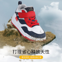 江博士 冬款运动风潮酷百搭儿童板鞋保暖加绒拼色底学步稳步鞋 米/蓝/红 (内里加绒）