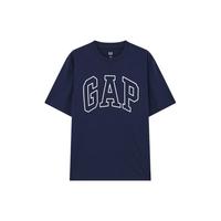 Gap 盖璞 男士撞色logo圆领短袖T恤 544465 藏青色 XL