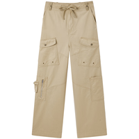 太平鸟女装2024年夏季美式水洗工装裤A3GBE2430 卡其 XS