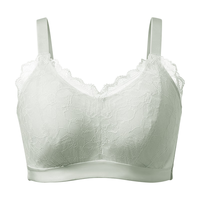 古今 GUJIN【商城同款】内衣女小胸聚无钢圈拢薄款收副乳防下垂蕾丝胸罩 浅青提绿 170/XL(120-145斤)