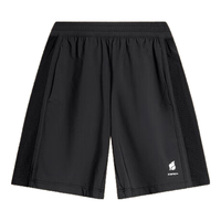 李宁 LI-NING童装儿童运动裤子男小童24年夏款高弹舒适凉感爽滑针织短裤110YKYU075-3 黑色