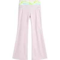 英氏（YEEHOO）女童裤子儿童运动喇叭裤春季时尚休闲防嗮长裤中大童装洋气春装新 微喇运动裤粉色 165