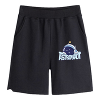 真维斯【宇航员系列】男童裤子中大童纯棉短裤柔软亲肤夏季运动五分裤 黑 探头宇航员X 140