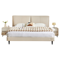 QuanU/全友 现代简约 双人床 牛皮|1.5m床B 1.5*2.0m