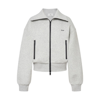  MO&Co./摩安珂 双向拉链 女士夹克外套 浅花灰色 L /170