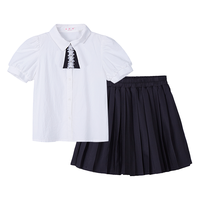  follow me/富罗迷 时尚 女童套装+领结衬衣+百褶裙  160