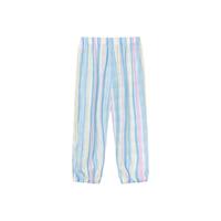 贝贝怡防蚊裤女婴儿裤子2024夏季女童长裤夏款休闲牛仔裤子 蓝黄条 130cm