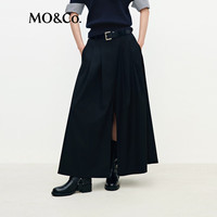 MO&Co./摩安珂 高腰宽松A字及踝长裙压褶通勤风 女士半身裙